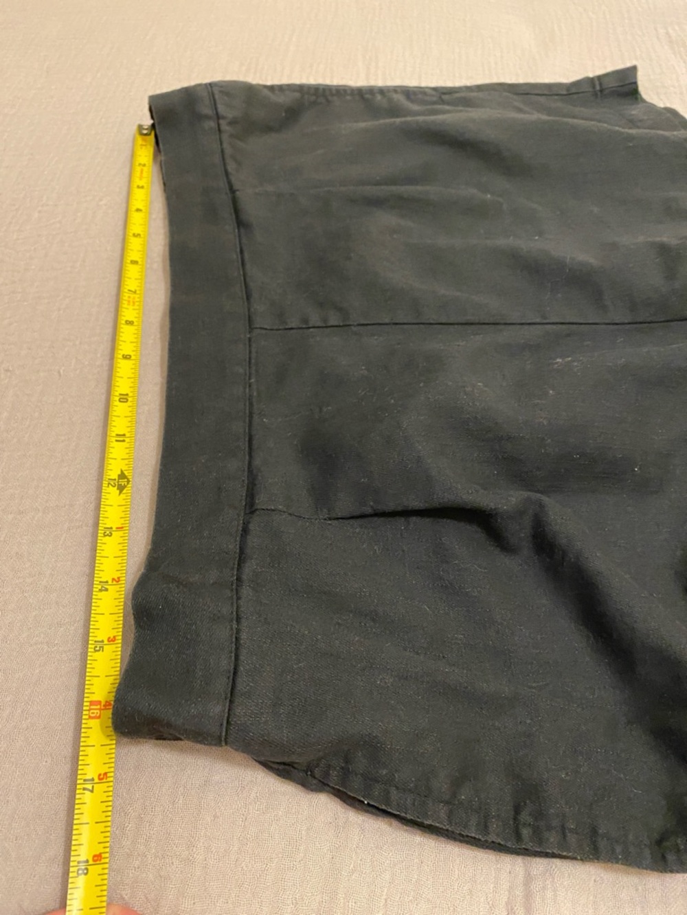 MADEWELL Clean Pull-On Shorts  Black Linen-Cotton Flat Front NJ683. Size XL - Picture 9 of 10